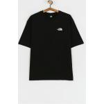 Czarne Koszulki oversize męskie z krótkimi rękawami bawełniane z okrągłym dekoltem marki The North Face w rozmiarze L 