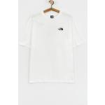 Przecenione Białe Koszulki oversize męskie z krótkimi rękawami bawełniane z okrągłym dekoltem marki The North Face w rozmiarze M 