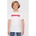 Przecenione Białe Koszulki dziecięce z krótkim rękawkiem marki Tommy Hilfiger 