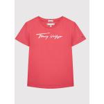 Przecenione Różowe Koszulki dziecięce z krótkim rękawkiem marki Tommy Hilfiger 