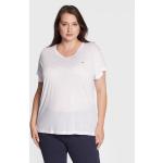Przecenione Białe Koszulki oversize damskie z krótkimi rękawami marki Tommy Hilfiger w rozmiarze 3 XL 