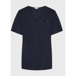 Przecenione Granatowe Koszulki polo damskie z krótkimi rękawami marki Tommy Hilfiger w rozmiarze 3 XL 