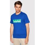 Niebieskie Koszulki polo męskie z krótkimi rękawami marki United Colors of Benetton w rozmiarze M 
