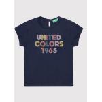 Przecenione Granatowe Koszulki dziecięce z krótkim rękawkiem marki United Colors of Benetton 