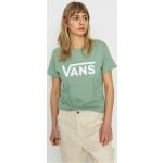 Zielone Koszulki damskie z krótkimi rękawami bawełniane z dekoltem w serek marki Vans Flying V w rozmiarze S 