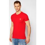 Przecenione Czerwone Koszulki polo męskie z krótkimi rękawami marki VERSACE w rozmiarze L 