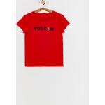 Czerwone Koszulki damskie z krótkimi rękawami z okrągłym dekoltem marki Volcom w rozmiarze L 