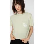 Przecenione Zielone Eko Koszulki damskie z krótkimi rękawami bawełniane marki Volcom w rozmiarze S 