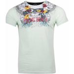 Szare Koszulki z nadrukiem męskie z krótkimi rękawami eleganckie na wiosnę w rozmiarze 5 XL 