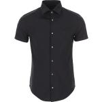 Czarne Koszule z krótkim rękawem męskie z krótkimi rękawami eleganckie marki Emporio Armani w rozmiarze XL 