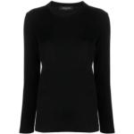 Czarne Swetry z okrągłym dekoltem damskie z cekinami bawełniane marki FABIANA FILIPPI w rozmiarze XS 
