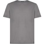 Szare Koszulki męskie z krótkimi rękawami eleganckie bawełniane marki HERNO w rozmiarze XL 