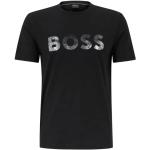 Czarne Koszulki z nadrukiem męskie z krótkimi rękawami z dżerseju marki HUGO BOSS BOSS w rozmiarze L 