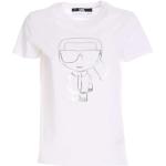 Białe Koszulki z nadrukiem damskie z krótkimi rękawami marki Karl Lagerfeld w rozmiarze XS 