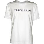 Białe Koszulki męskie z krótkimi rękawami bawełniane marki Trussardi w rozmiarze XL 