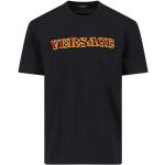 Czarne Koszulki męskie z krótkimi rękawami bawełniane marki VERSACE w rozmiarze S 