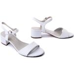 Białe Sandały damskie na lato marki Tamaris w rozmiarze 40 - wysokość obcasa od 5cm do 7cm 