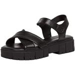 Czarne Sandały skórzane damskie na lato marki Tamaris w rozmiarze 41 