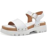 Białe Sandały skórzane damskie na lato marki Tamaris w rozmiarze 39 