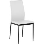 Białe Krzesła do jadalni tapicerowane ze skóry syntetycznej marki ELIOR 