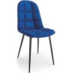 Granatowe Krzesła do jadalni tapicerowane pikowane aksamitne marki ELIOR 