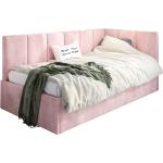 Różowe Łóżka z pojemnikiem tapicerowane pikowane młodzieżowe marki ELIOR 