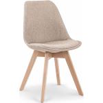Beżowe Krzesła stylowe tapicerowane drewniane marki ELIOR 