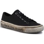 Przecenione Czarne Trampki & tenisówki damskie dżinsowe marki Calvin Klein Jeans w rozmiarze 36 