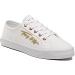 Przecenione Białe Niskie sneakersy damskie marki Tommy Hilfiger w rozmiarze 39 