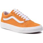 Przecenione Pomarańczowe Sneakersy sznurowane damskie skaterskie z zamszu marki Vans w rozmiarze 35 
