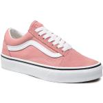 Przecenione Różowe Sneakersy sznurowane damskie skaterskie z zamszu marki Vans 