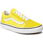 Przecenione Żółte Buty zamszowe damskie z zamszu marki Vans w rozmiarze 35 