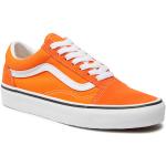 Przecenione Pomarańczowe Sneakersy sznurowane damskie skaterskie marki Vans w rozmiarze 37 
