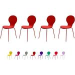 Czerwone Krzesła kuchenne  lakierowane drewniane marki Tenzo 