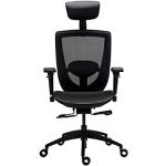 Czarne Krzesła biurowe z regulowanym zagłówkiem marki Tesoro 