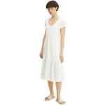 Białe Krótkie sukienki damskie z krótkimi rękawami na lato marki Tom Tailor w rozmiarze M 