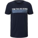 Niebieskie Koszulki męskie z krótkimi rękawami marki Tom Tailor w rozmiarze M 