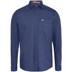 Niebieskie Koszule typu slim męskie z długimi rękawami marki Tommy Hilfiger w rozmiarze S 