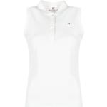 Białe Bluzki z kołnierzykiem damskie bez rękawów bawełniane marki Tommy Hilfiger w rozmiarze XL 