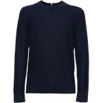 Niebieskie Swetry z okrągłym dekoltem męskie marki Tommy Hilfiger w rozmiarze M 