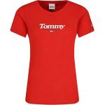 Czerwone Koszulki damskie z krótkimi rękawami marki Tommy Hilfiger w rozmiarze XS 