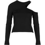 Czarne Koszulki z nadrukiem damskie z długimi rękawami eleganckie z poliestru marki Tommy Hilfiger TOMMY JEANS w rozmiarze XS 