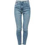 Niebieskie Zniszczone jeansy damskie Skinny fit dżinsowe marki Tommy Hilfiger TOMMY JEANS 