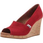 Czerwone Sandały na koturnie damskie w paski na lato marki Toms w rozmiarze 36,5 