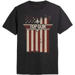 Top Gun T-shirt Flag czarny, z nadrukiem, 100% baw