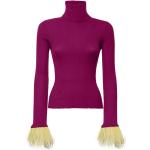 Fioletowe Koszulki z nadrukiem damskie na zimę na imprezę w rozmiarze XL 