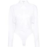 Białe Body koszulowe w paski eleganckie marki Alaia w rozmiarze XL 