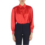 Czerwone Bluzki z nadrukiem z długimi rękawami z poliestru marki Guess Marciano w rozmiarze XL 