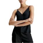 Czarne Koszulki damskie na cienkich ramiączkach bez rękawów marki Calvin Klein w rozmiarze L 