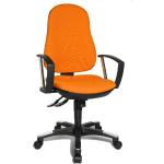 Pomarańczowe Krzesła biurowe z regulacją wysokości marki Topstar 